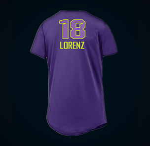 Amanda Lorenz purple Volts replica jersey
