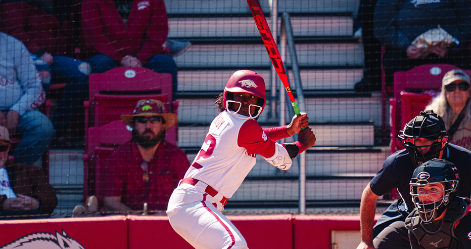 Arkansas outfielder Dakota Kennedy prepares to bat during a game at Bogle Park.