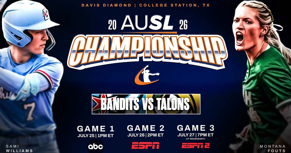 Sami Williams and Montana Fouts face off in the best-of-three AUSL Championship beginning Saturday, July 25.