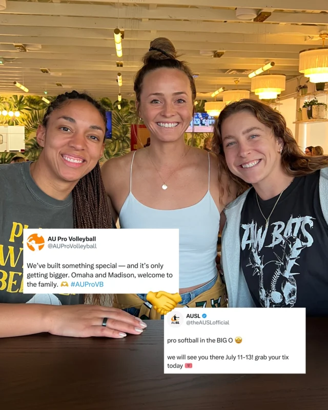 AUSL ð¤ AU Pro VB 

excited to have both sports competing in Omaha in 2025! ð¥ð