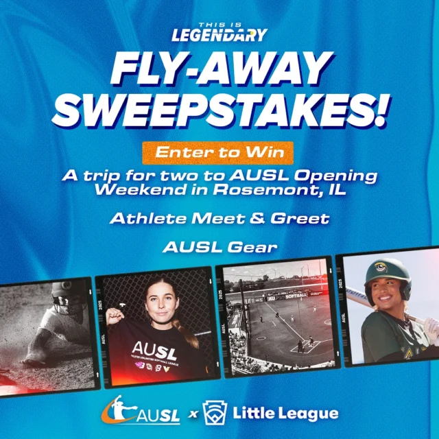 ENTER TO WIN â¼ï¸

Enter to win a trip for two to AUSL Opening Weekend June 7-8 in Rosemont, IL. Link in the bio to enter!

#AUSL x @littleleague