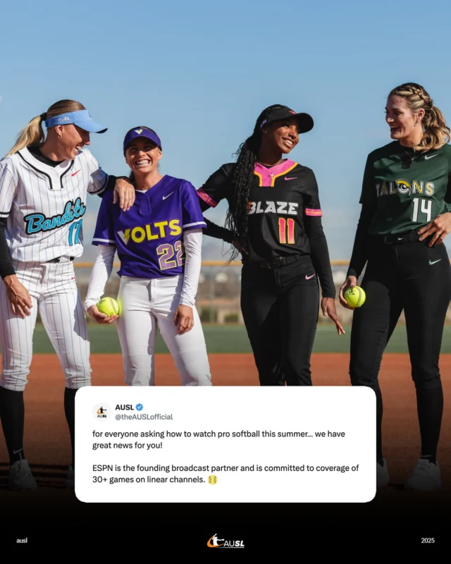 pro softball on ESPN all summer long ðºð¥

#AUSL