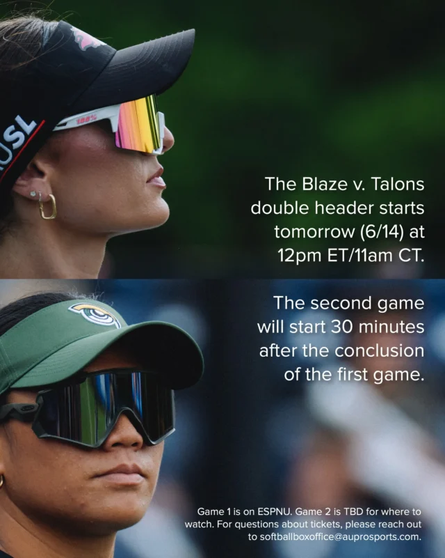 update on todayâs postponed game!

Blaze and Talons play two tomorrow starting at 12pm ET/11am CT ð¥