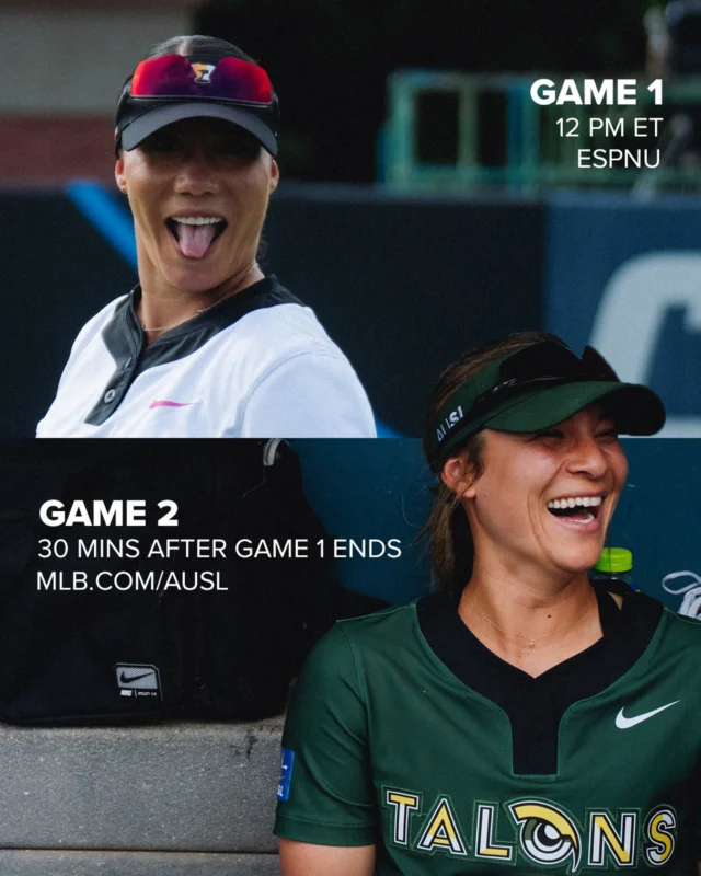 tune into todayâs @ausl_blaze ð @ausl_talons double header!! 

Game 1 | 12pm ET
ðº ESPNU

Game 2 | 30 mins after Game 1 ends
ðº MLB.com/AUSL