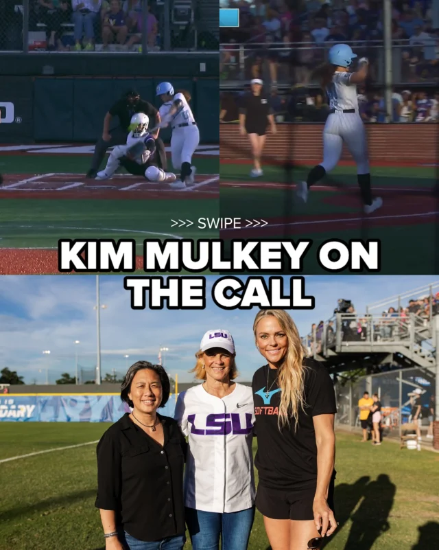 Kim Mulkey was being interviewed when Delanie Wisz went yard and Mulkey DIDNâT MISS A BEAT on the call ð 

ðº ESPN2