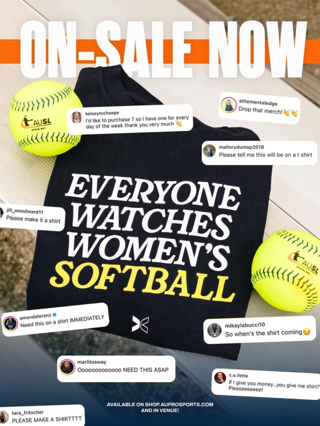 EVERYONE WATCHES WOMEN'S SOFTBALL
get yours NOW on shop.auprosports.com! ð¤ @togethxr