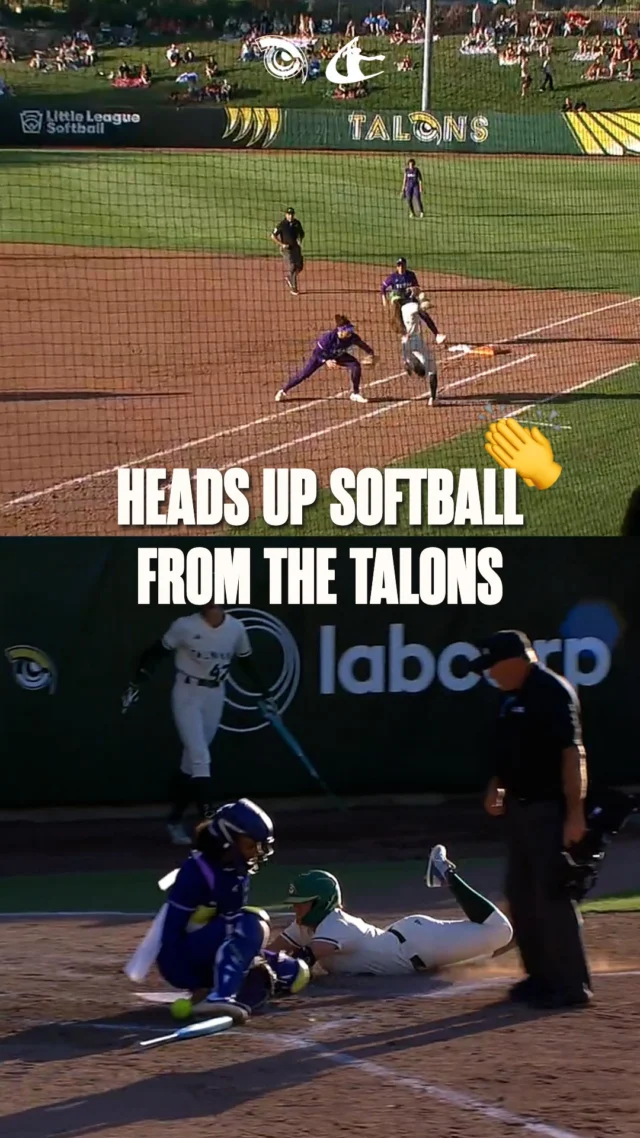 HEADS UP SOFTBALL ðð

great base running from Flip puts the Talons on the board!
