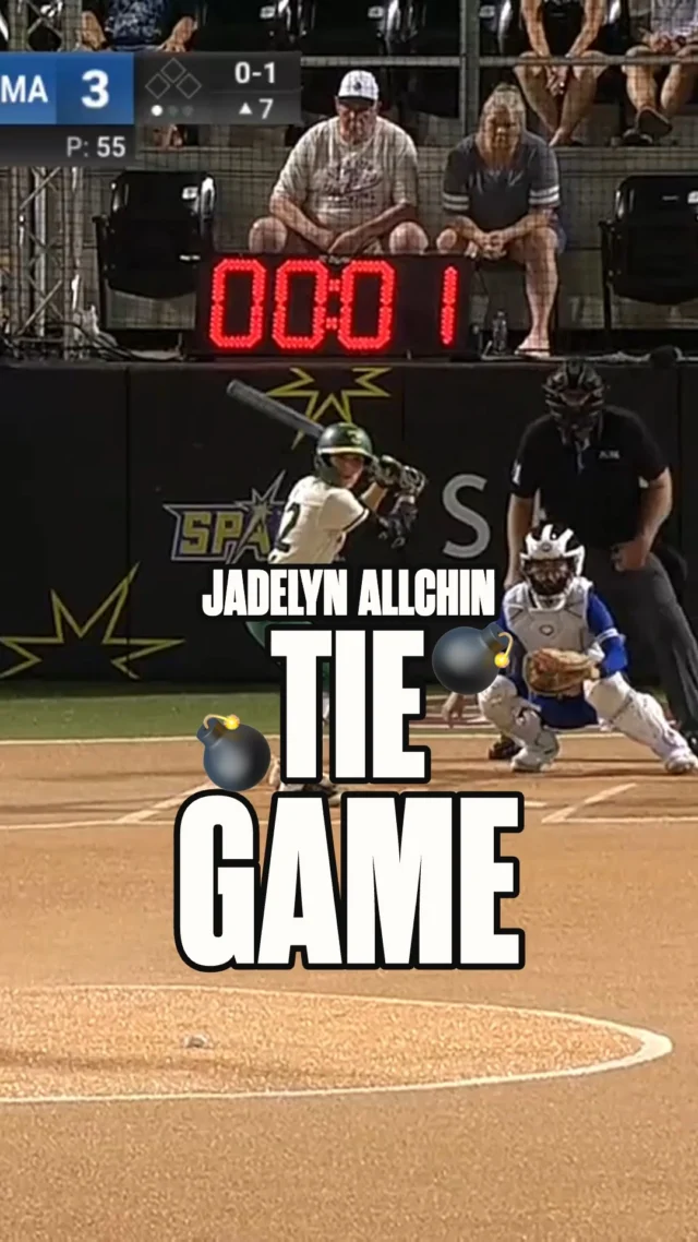 NOT DONE YETð¦

Jadelyn Allchin goes yard and we're all tied up in the seventh! ð£