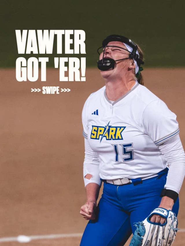 Alana Vawter entered the circle with the bases loaded and no outs. she proceeded to strike out the next two batters then induce a groundout ð
OKC works out of the jam without giving out a run!
