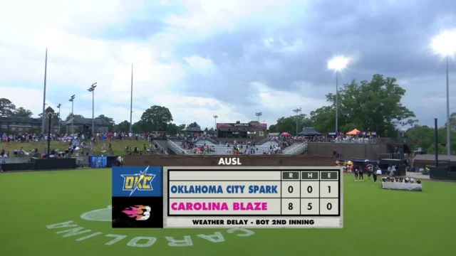 the Spark at Blaze game is in weather delay, and the tarp has been put on. stay tuned for more updates! âï¸