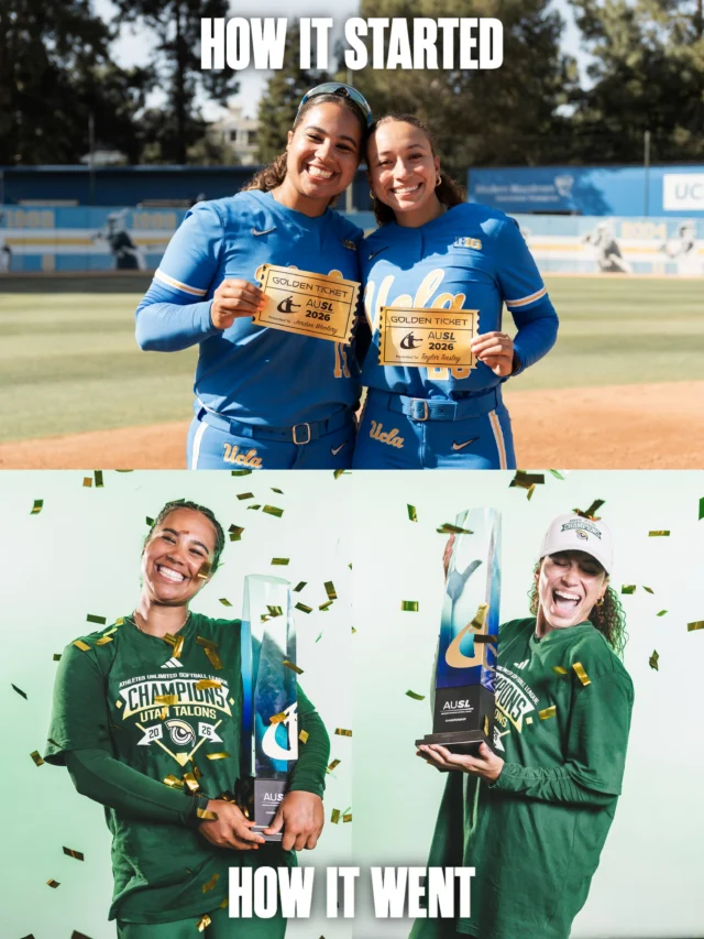 how about those Bruins ð

Jordan Woolery and Taylor Tinsley received Golden Tickets during their senior seasons at UCLA. they were both drafted by the Utah Talons, joining multiple other UCLA alums. the Talons then went on to win its second consecutive AUSL title ð