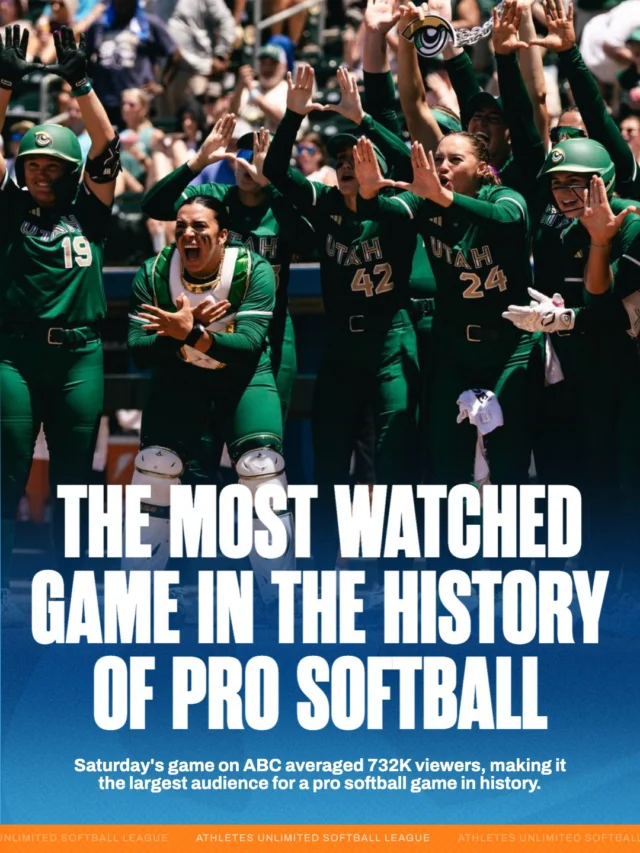 history = made ð¤©
Game 1 of the AUSL Championship was not only the first-ever professional softball game on network television, but now stands as the most-watched professional softball game in history!