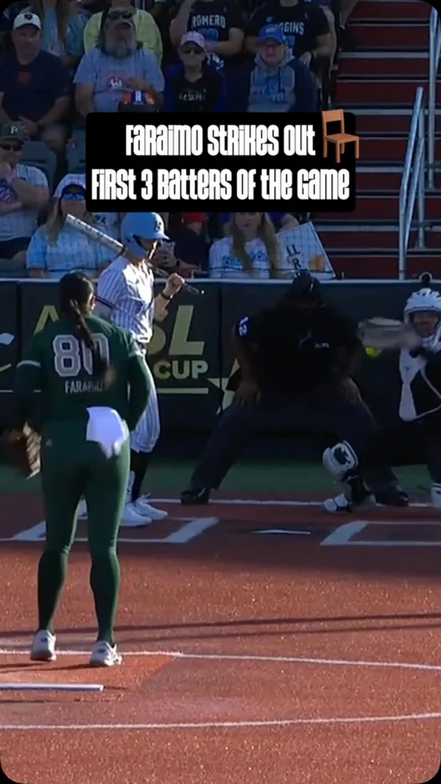 Megan Faraimo opens the game with three-straight strikeouts on 17 pitches ð®âð¨ð®âð¨ð®âð¨