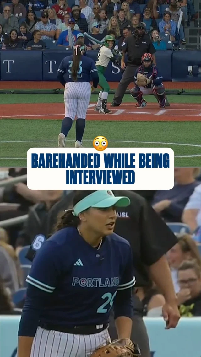 barehanding a spinner while answering an interview question? no problem for Tori Vidales ð¤¯