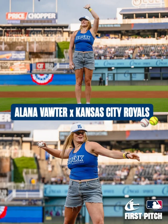 Spark pitcher, Alana Vawter threw out the first pitch at a Kansas City Royals game ð¤©