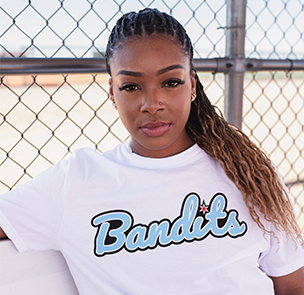 Odicci Alexander in a white Bandits t-shirt