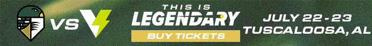 Talons vs. Volts in Tuscaloosa, Alabama ticket banner