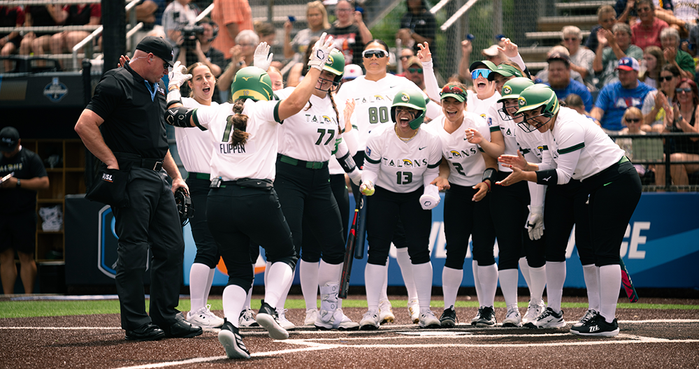 Talons celebrate a home run at the plate