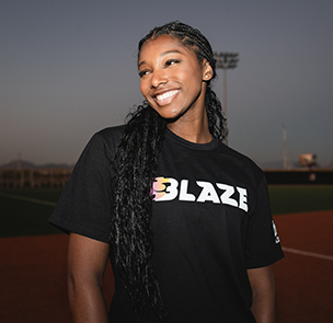 Aliyah Andrews in black Blaze tee