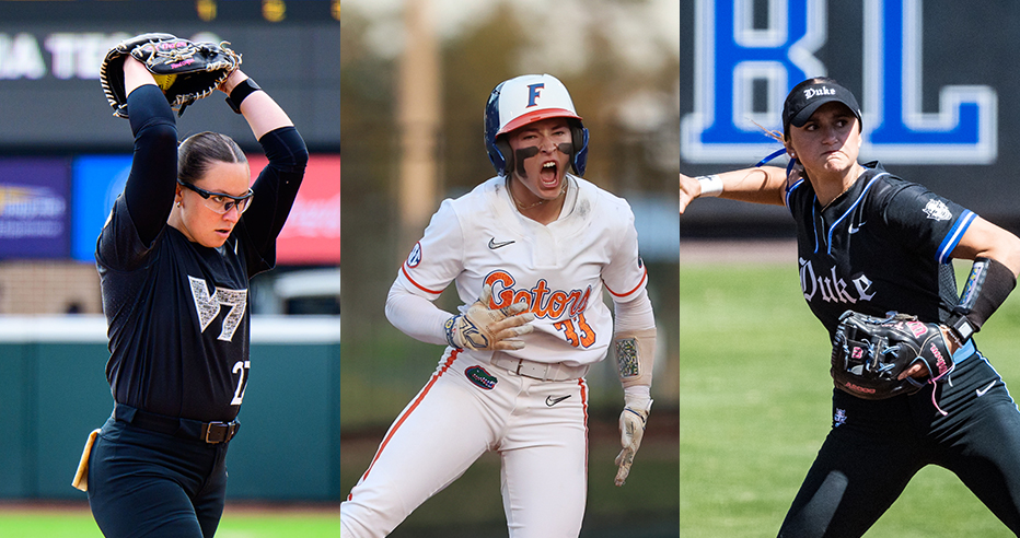Blaze College Draftees From Left to Right: Virginia Tech pitcher Emma Lemley, Florida outfielder Korbe Otis, Duke middle infielder Ana Gold