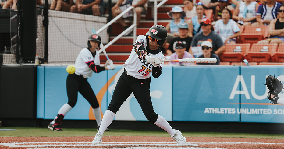 Aubrey Leach swings at a pitch, batting for the Carolina Blaze. The Carolina Blaze announced the 2026 schedule and ticket information.