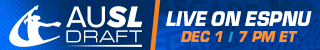 AUSL Draft live on ESPNU on December 1 at 7 pm ET