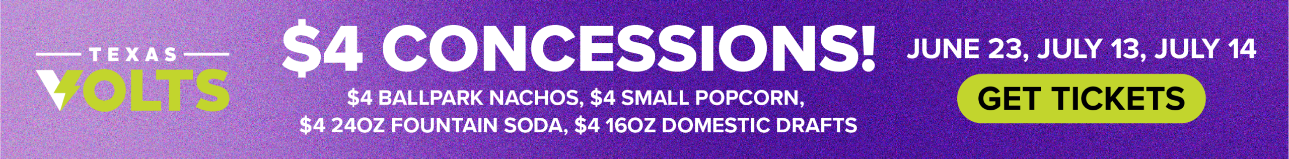 $4 Concessions Banner Ad