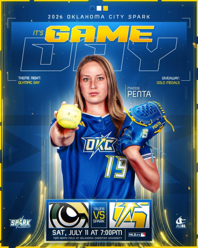 run it back ð¥
ð Utah Talons
ð Oklahoma Christian University
â° 7 p.m. CT
ðº MLB.tv
ðï¸ theausl.com/spark
ð Wear an Olympian's jersey to get in FREE
âð¼ Postgame Autographs with @sydsyd2 @maddie_penta @alanavawter @johnson_maya
