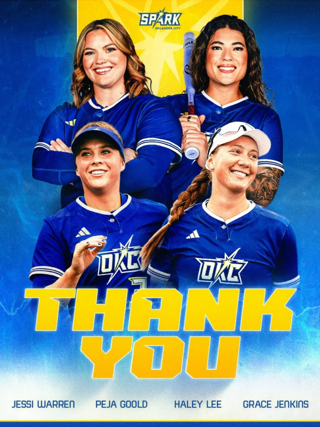 Thank you to Jessi, Peja, Haley, and Grace! ð
These four players have been released from the Spark roster. Peja Goold, Haley Lee, and Grace Jenkins can join the Reserve Player Pool. Jessi Warren has decided not to return to explore other softball opportunities and be closer to family.